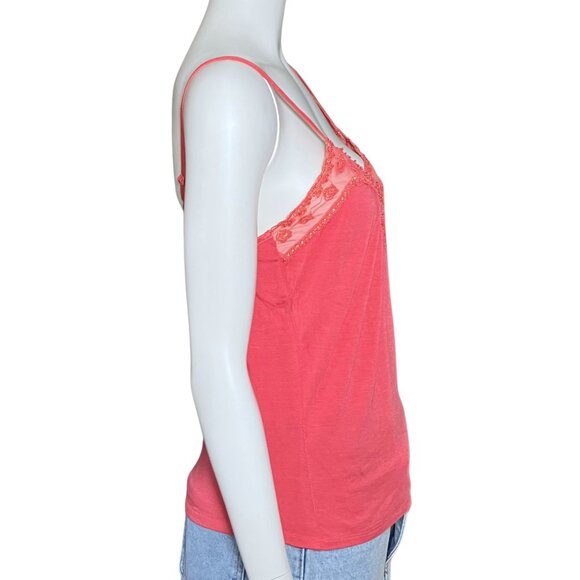 Vintage Y2K Coral Sequin Beaded Cami Going Out Top Fairycore. Medium/Large. Tank - Picture 5 of 11